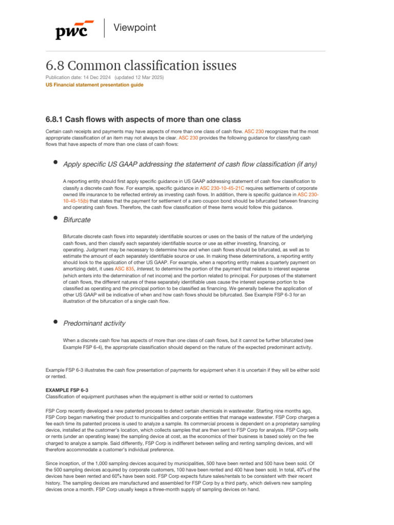Cash Flow Classification Guidance | PDF | Derivative (Finance) | Bonds ...