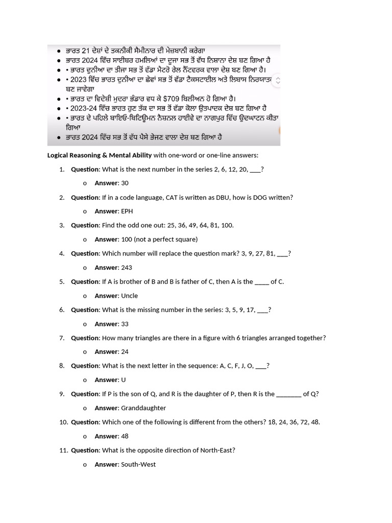 Logical Reasoning & Answers Guide | PDF | Adverb | Verb