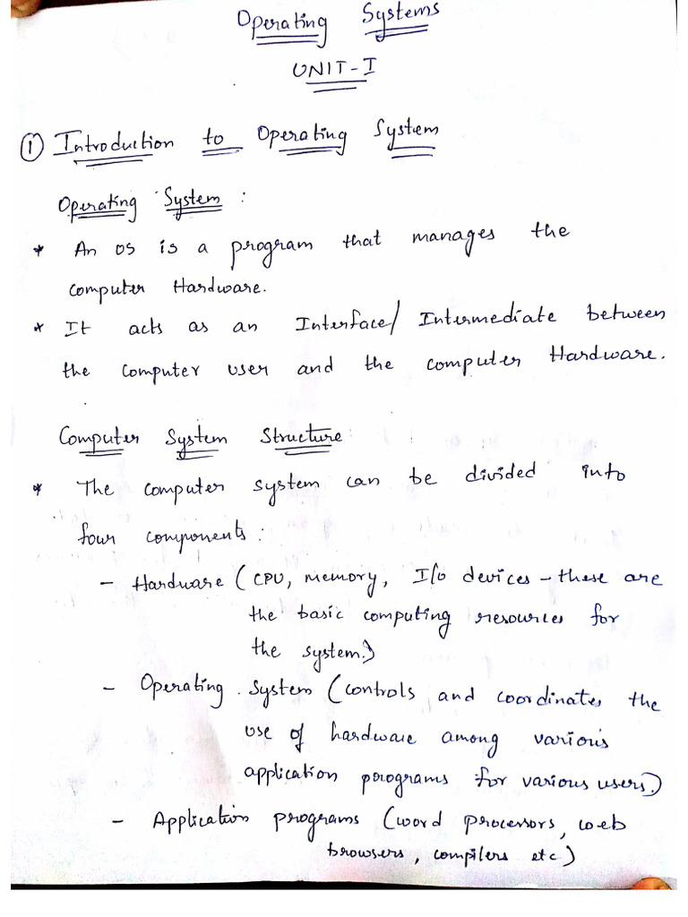 OS Unit 1 | PDF