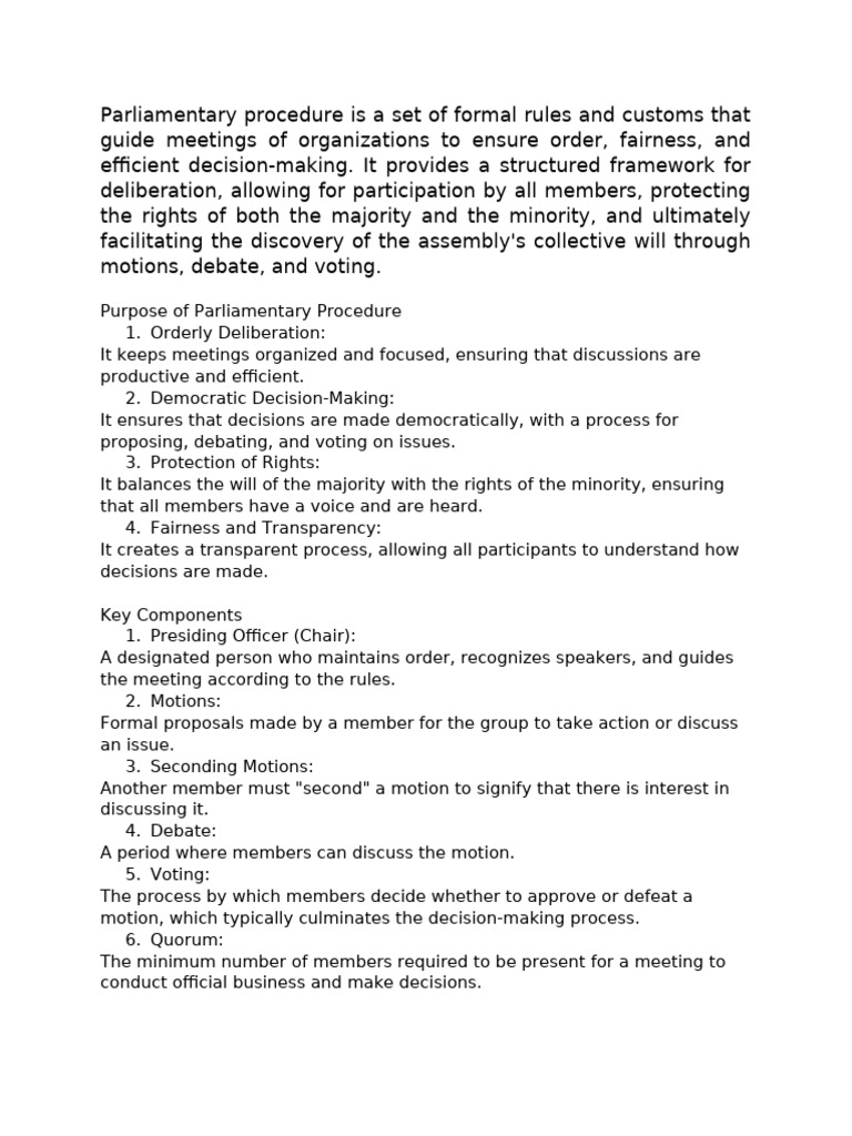 How To Conduct Business Meeting | PDF | Political Law | Parliamentary ...