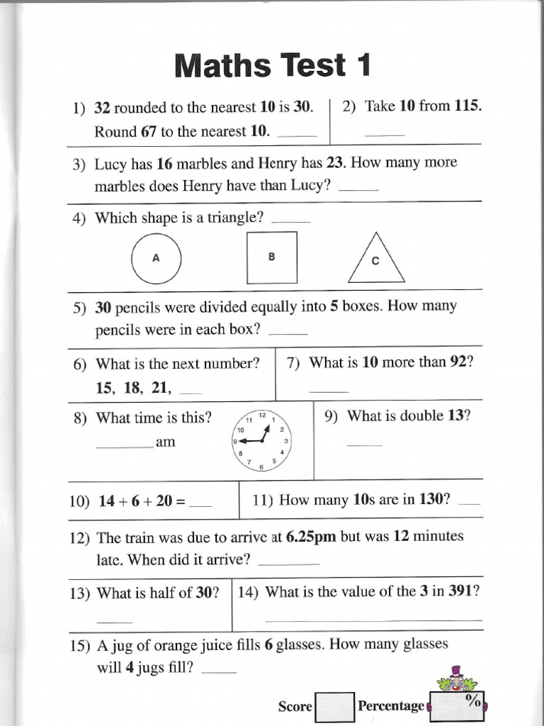 Maths Test 2 | PDF