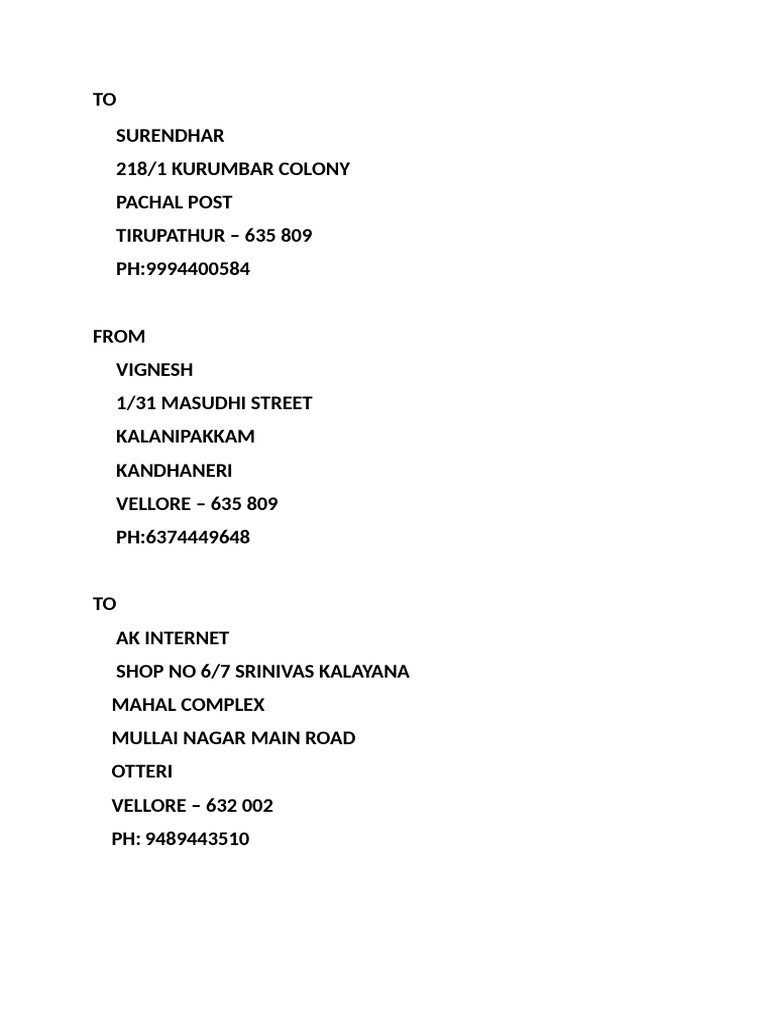 Adress | PDF