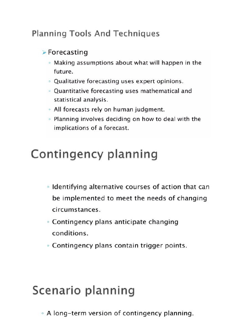 Planning Tools and Techniques | PDF
