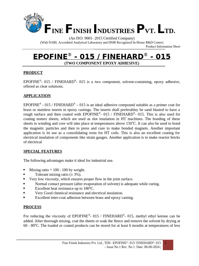 015 - 015 (v1.0) | PDF | Epoxy | Adhesive