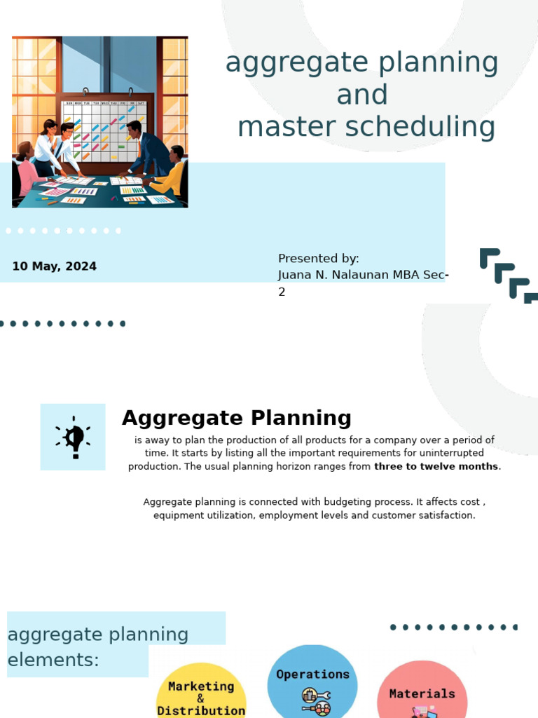 Aggregate Planning & Master Scheduling Guide | PDF | Operations ...