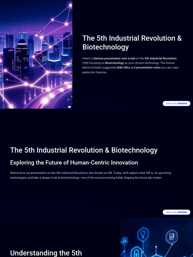 The 5th Industrial Revolution and Biotechnology | PDF | Biotechnology ...