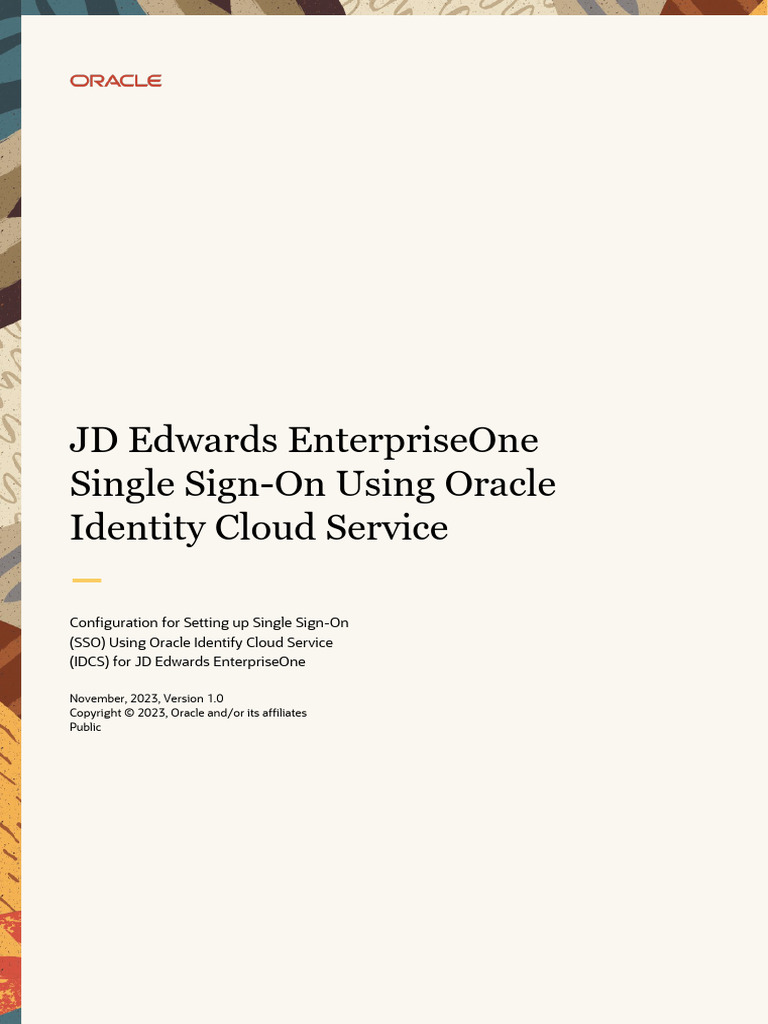 JD Edwards SSO with Oracle IDCS Setup | PDF | Transport Layer Security ...