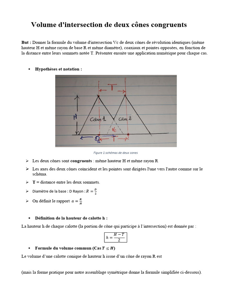 Volume d'intersection de cônes congruents | PDF | Géométrie euclidienne ...