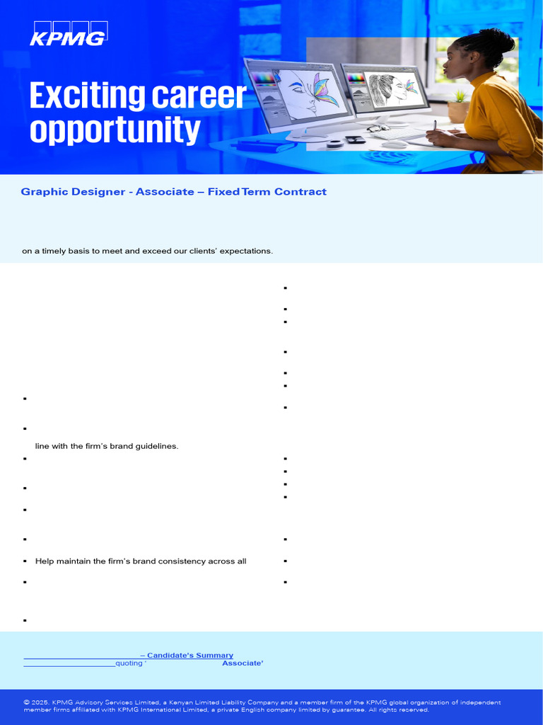 Graphic Designer Associate Position at KPMG | PDF | Graphic Design ...