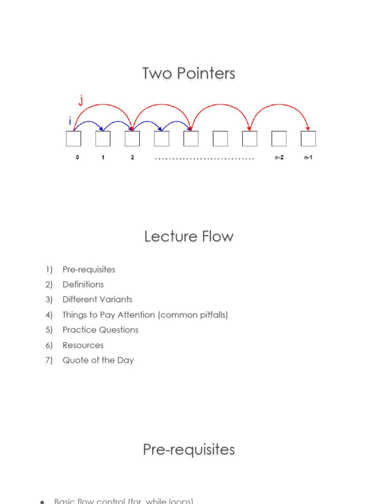 Mastering the Two Pointers Technique | PDF | Pointer (Computer ...