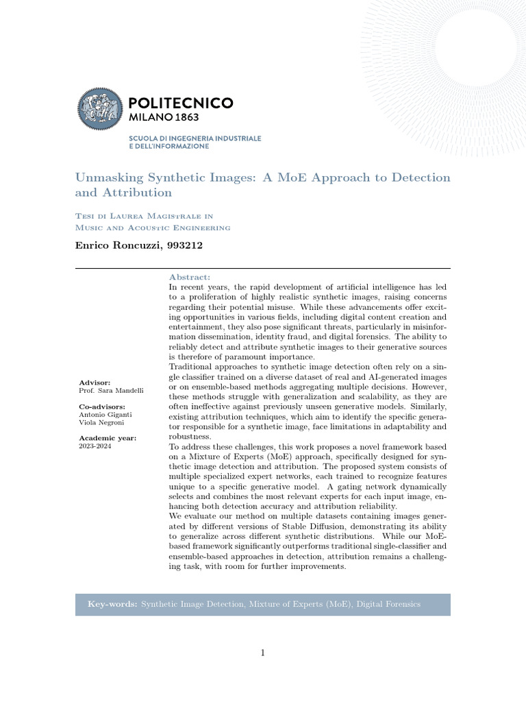 MoE Framework for Synthetic Image Detection | PDF | Receiver Operating ...
