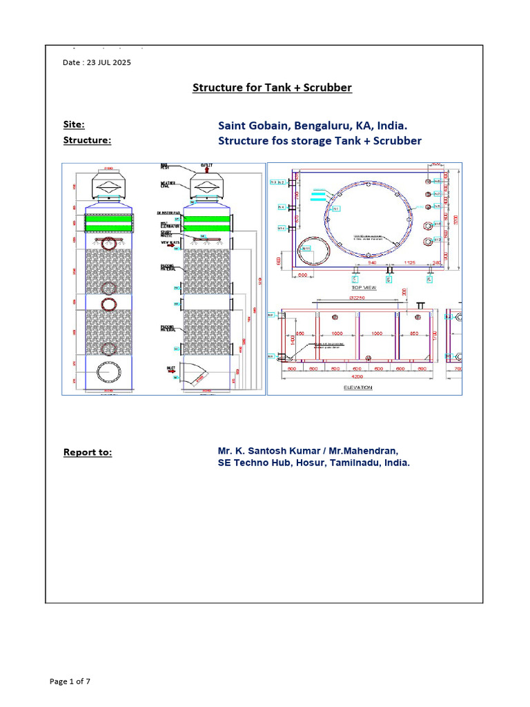 Tank and Scrubber Structure Design Report | PDF | Mechanical ...