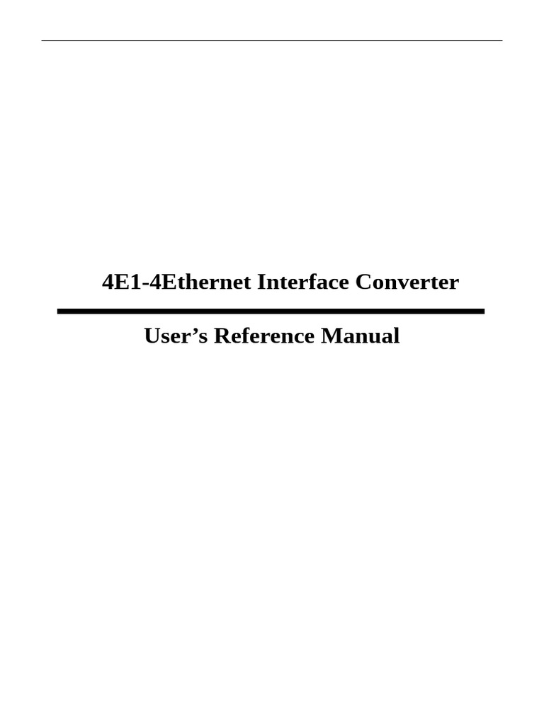 4E1 to Ethernet Converter Manual | PDF | Ethernet | Telecommunications
