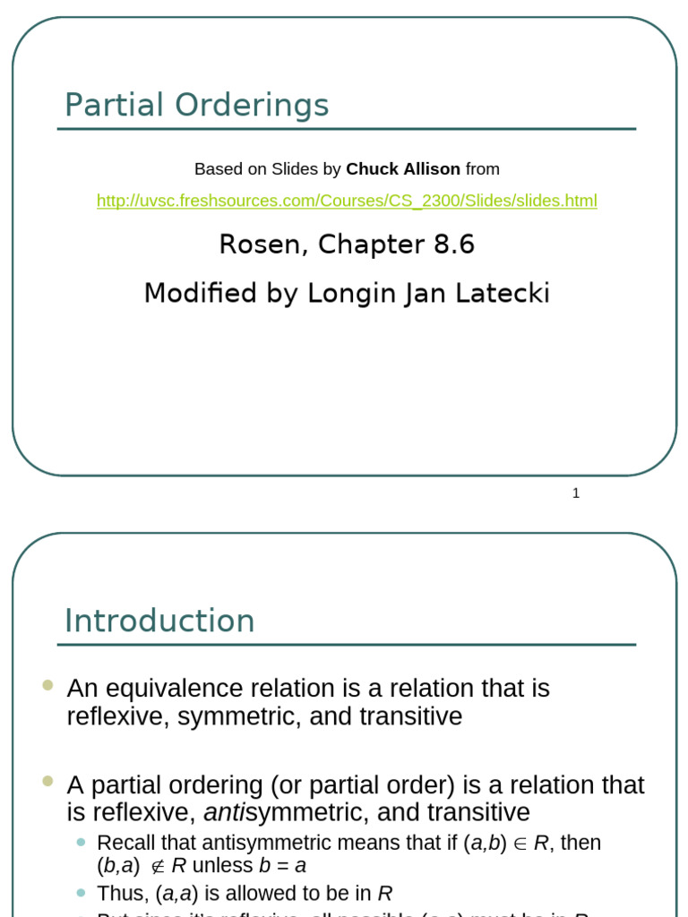 Understanding Partial Orderings and POSETs | PDF | Mathematical ...