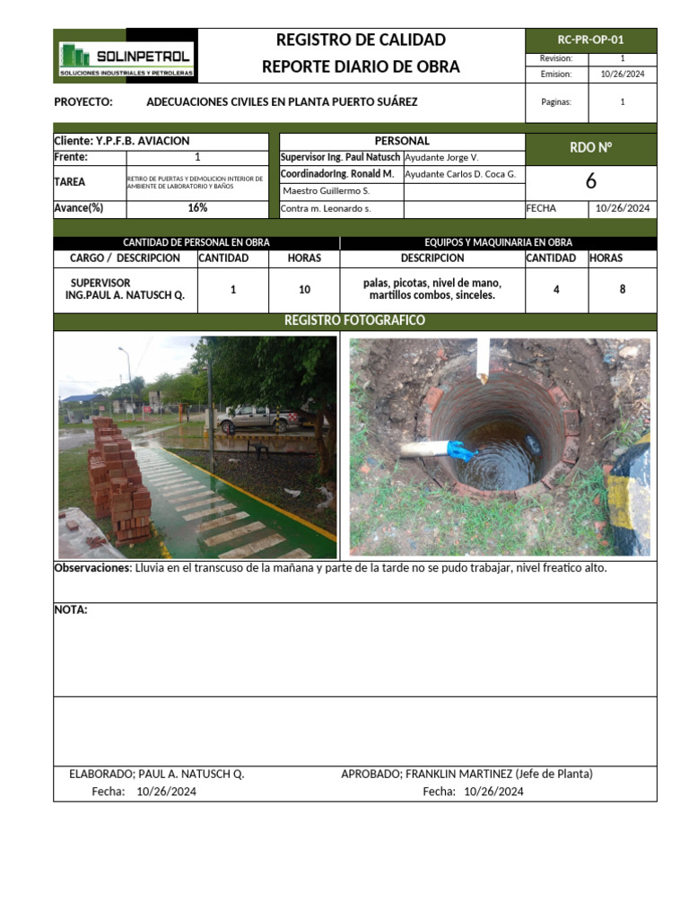 RDO 6 Puerto Suarez | PDF