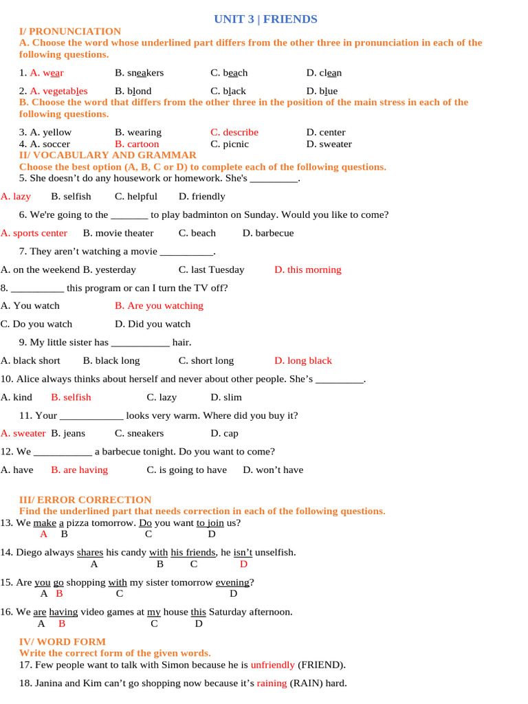 Pronunciation, Vocabulary, and Grammar Exercises | PDF | Chess Openings ...