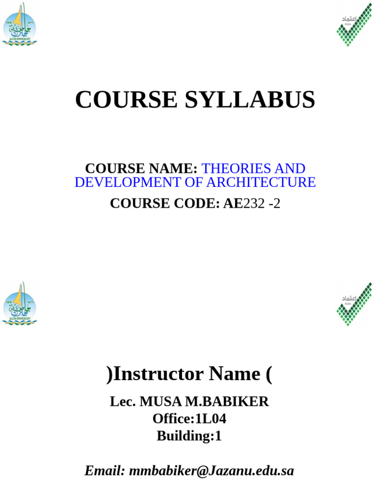 03 - AE232-2 Course Syllabi - طالبات | PDF