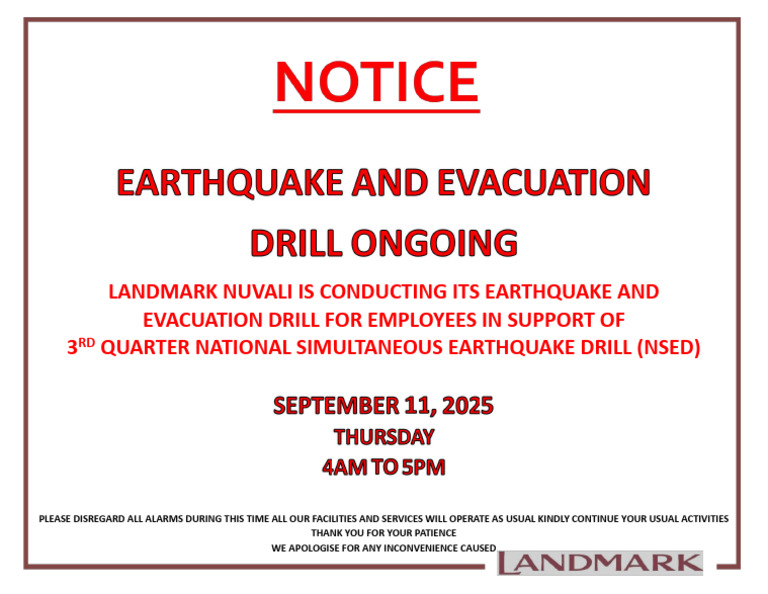 Fire Drill Notice Memo | PDF