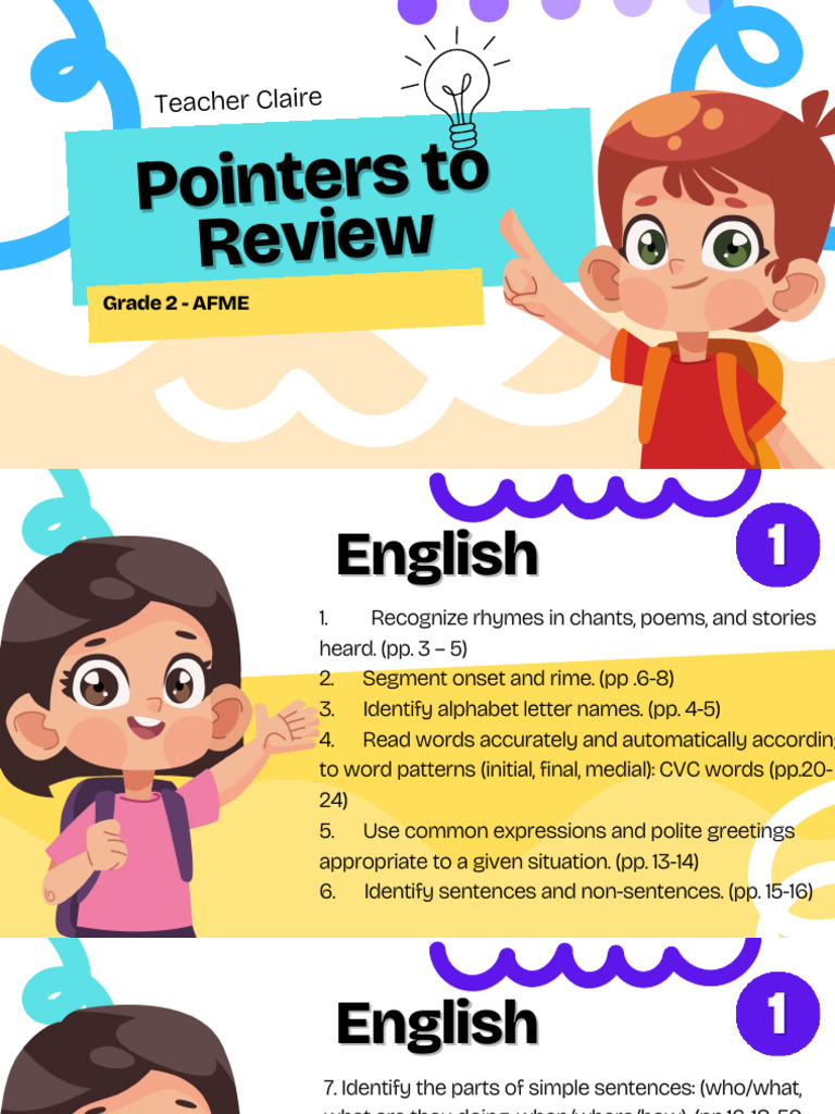 Grade 2 Pointers To Review | PDF