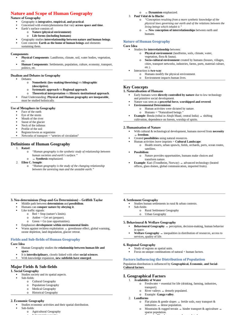 Geography NOTES 5 | PDF | Agriculture | Human Migration