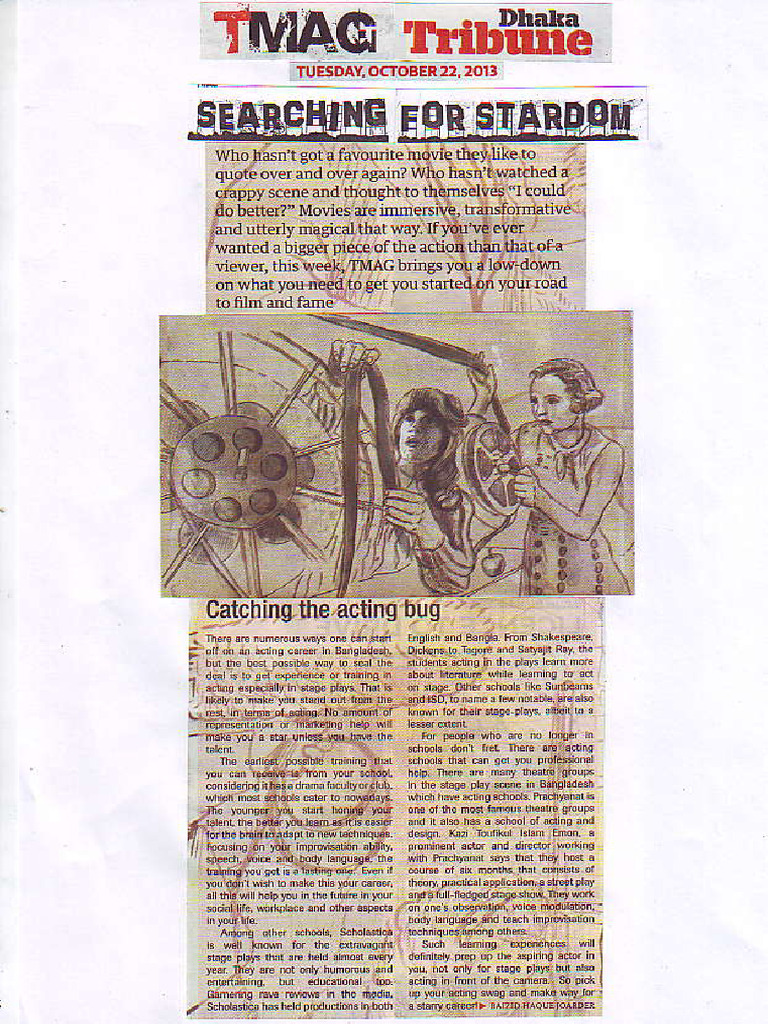 October2013-DhakaTribune - Write Up On Scholastica Plays | PDF