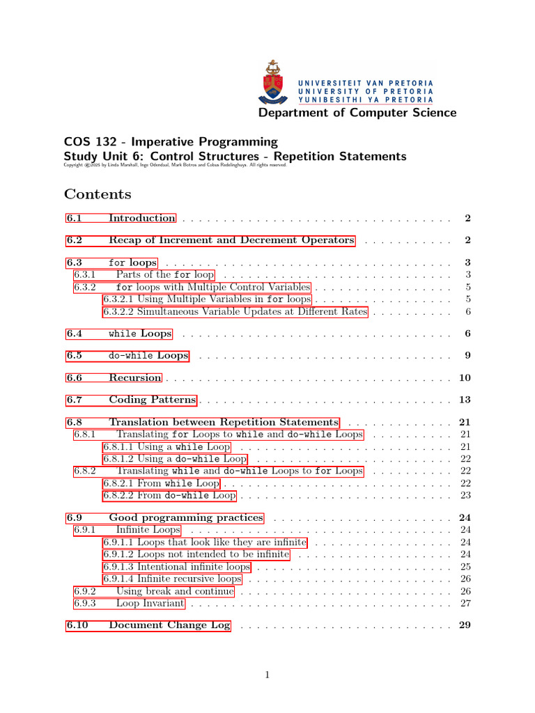 Control Structures: Repetition Statements | PDF | Control Flow ...