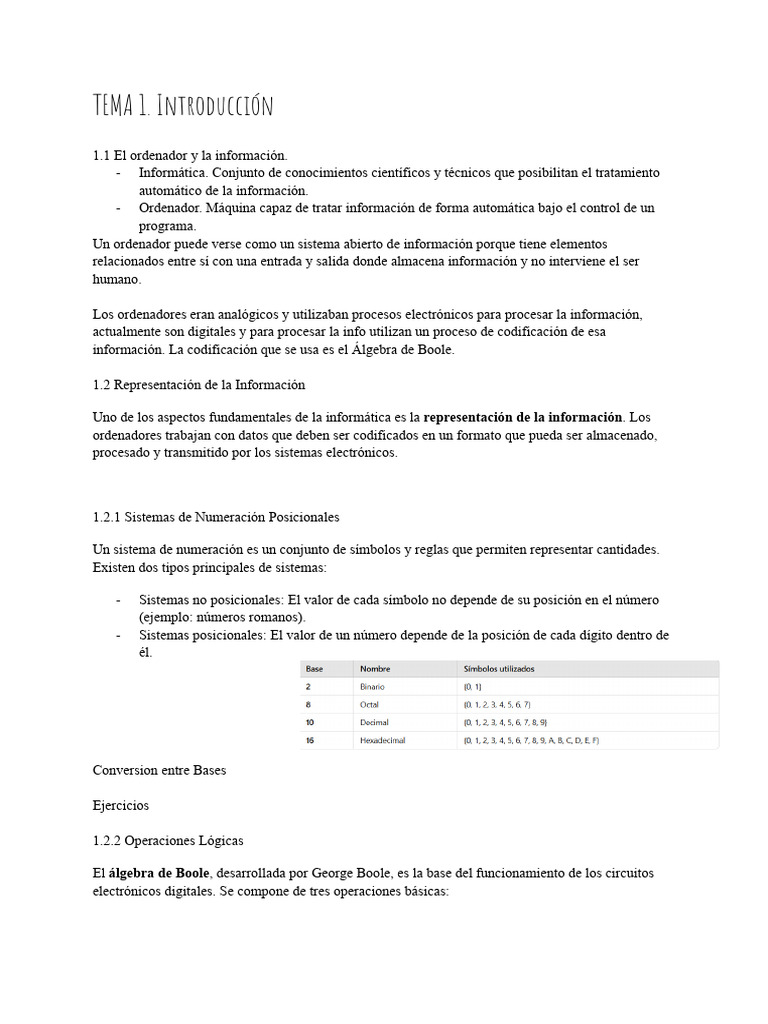Tema 1. Fundamentos de La Informatica | PDF | Almacenamiento de datos ...