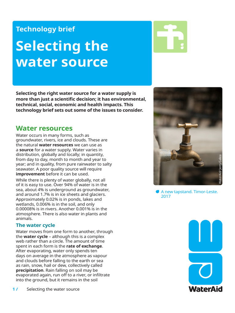 Choosing Sustainable Water Sources | PDF | Water | Groundwater