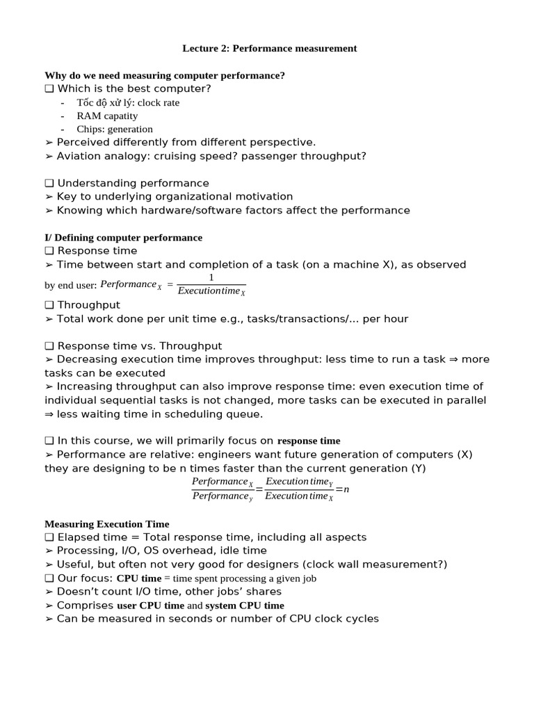 Understanding Computer Performance Metrics | PDF | Central Processing ...