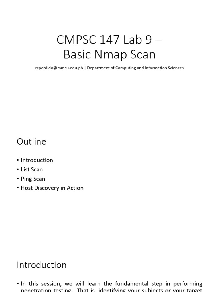 CMPSC 147 Lab 9 Basic Nmap Scan | PDF | Transmission Control Protocol ...