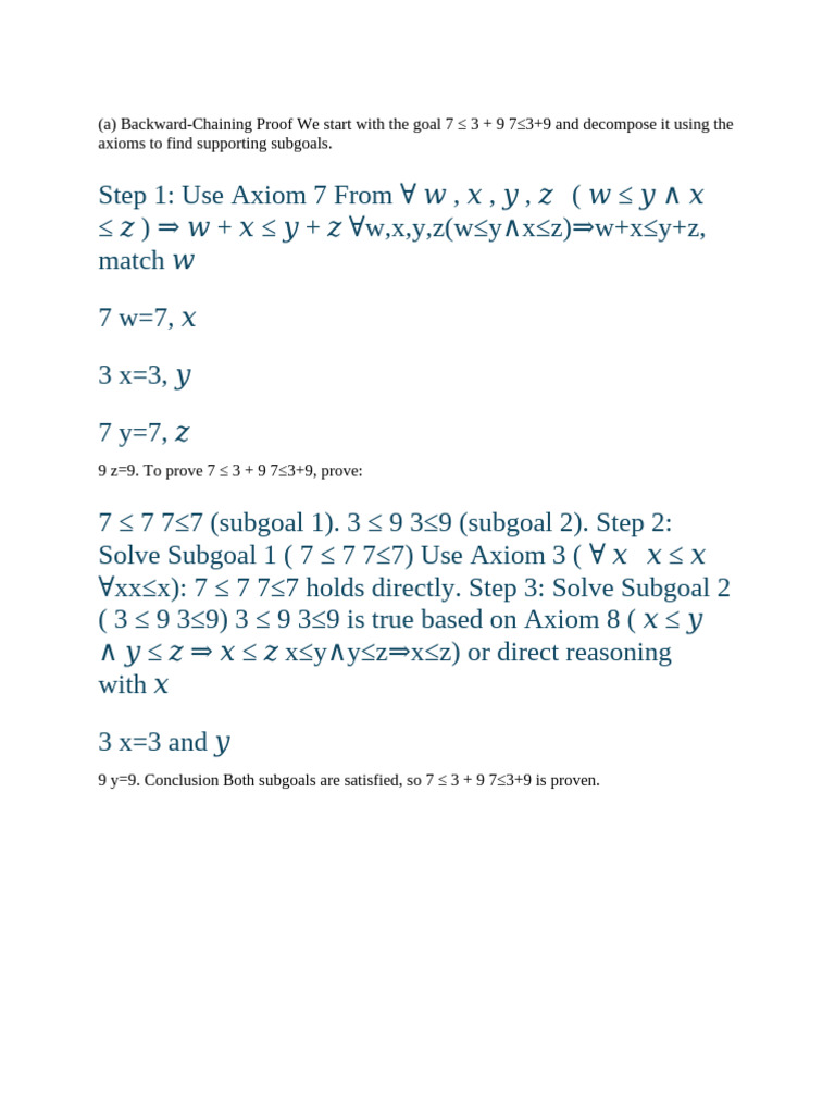 Backward-Chaining Proof Explained | PDF