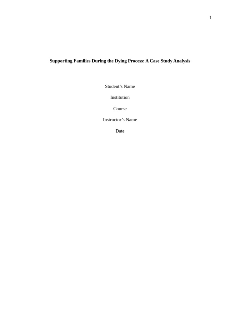 Discussion 405 - Death and Dying Case Study | PDF | Grief | Anger