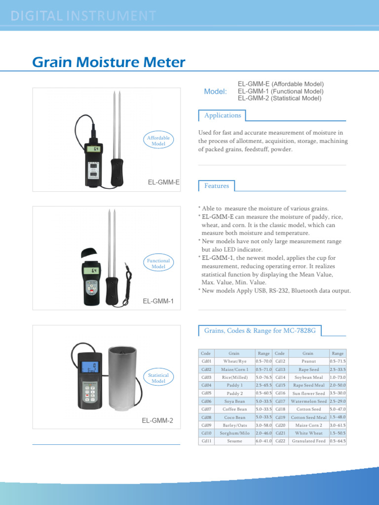 EL GMM Moisture Grain | PDF | Cereals | Rice