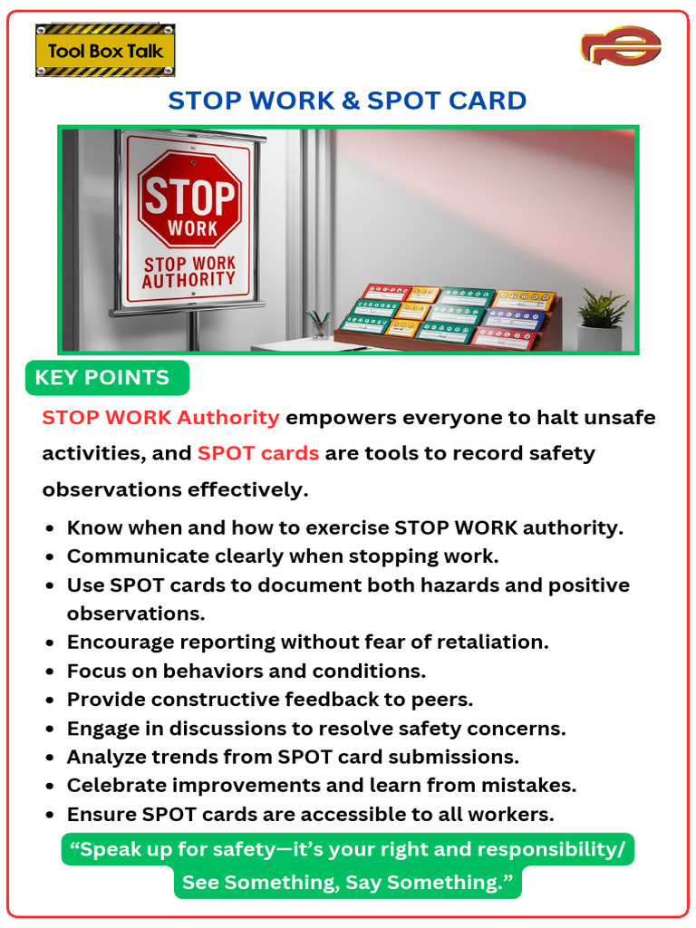 Stop Work Authority & SPOT Card Guide | PDF