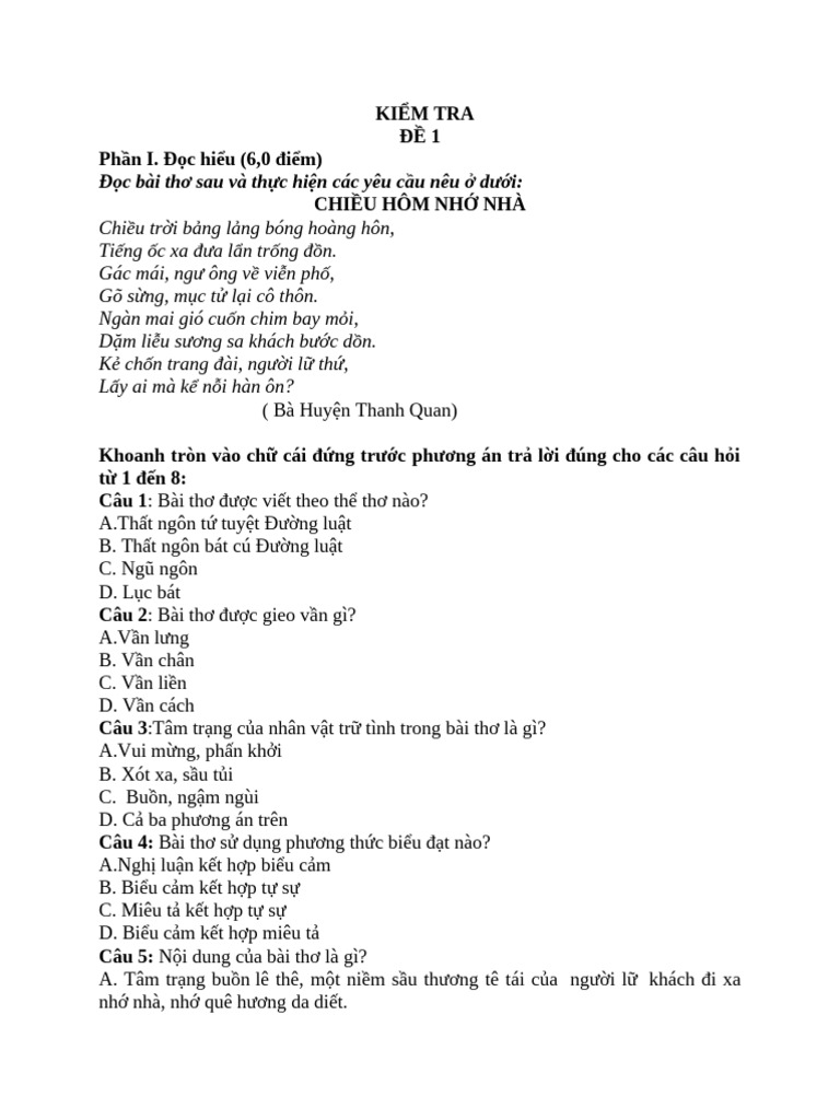 5 Đề Bài Giao Hs Làm | PDF
