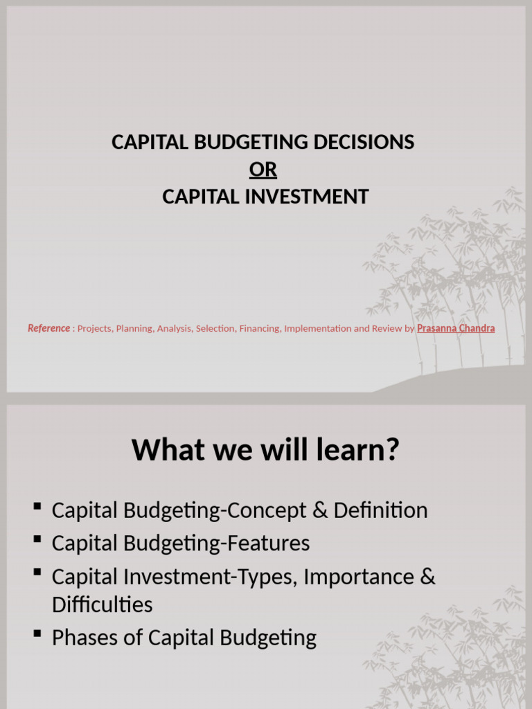 Capital Budgeting Overview and Phases | PDF | Capital Budgeting | Investing
