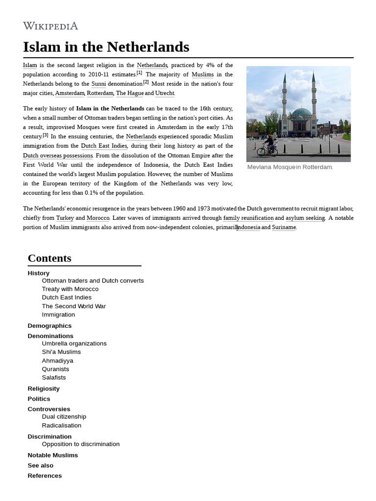 Islam's History in the Netherlands | PDF