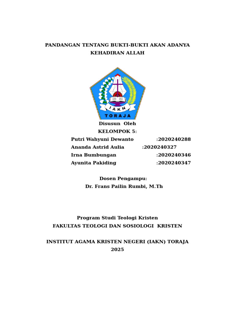 Argumen Rasional Keberadaan Allah | PDF