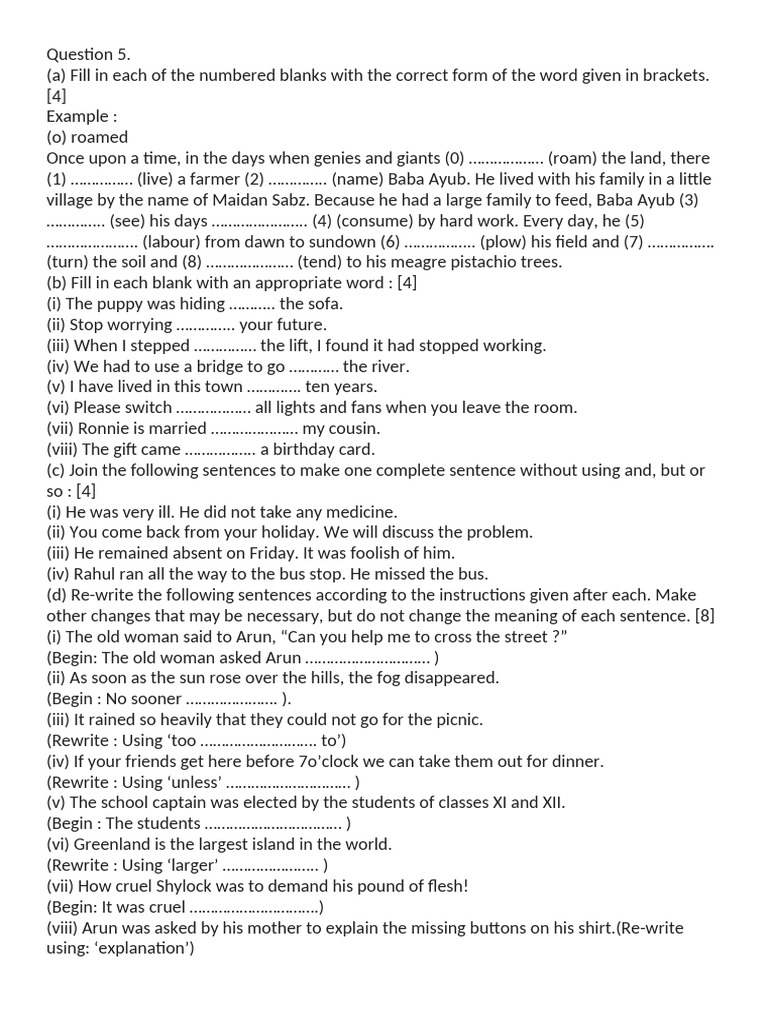 English Grammar Icse 25 | PDF