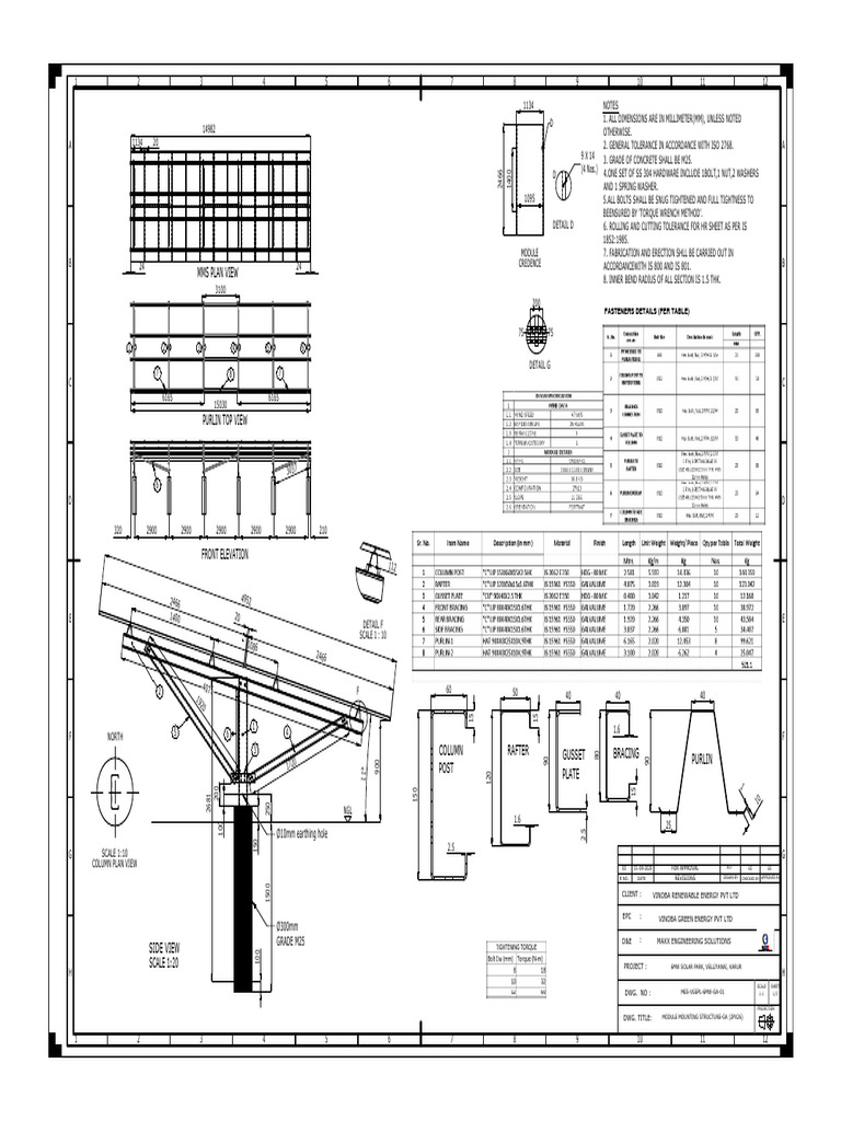 Module Mounting Structure GA Plan | PDF