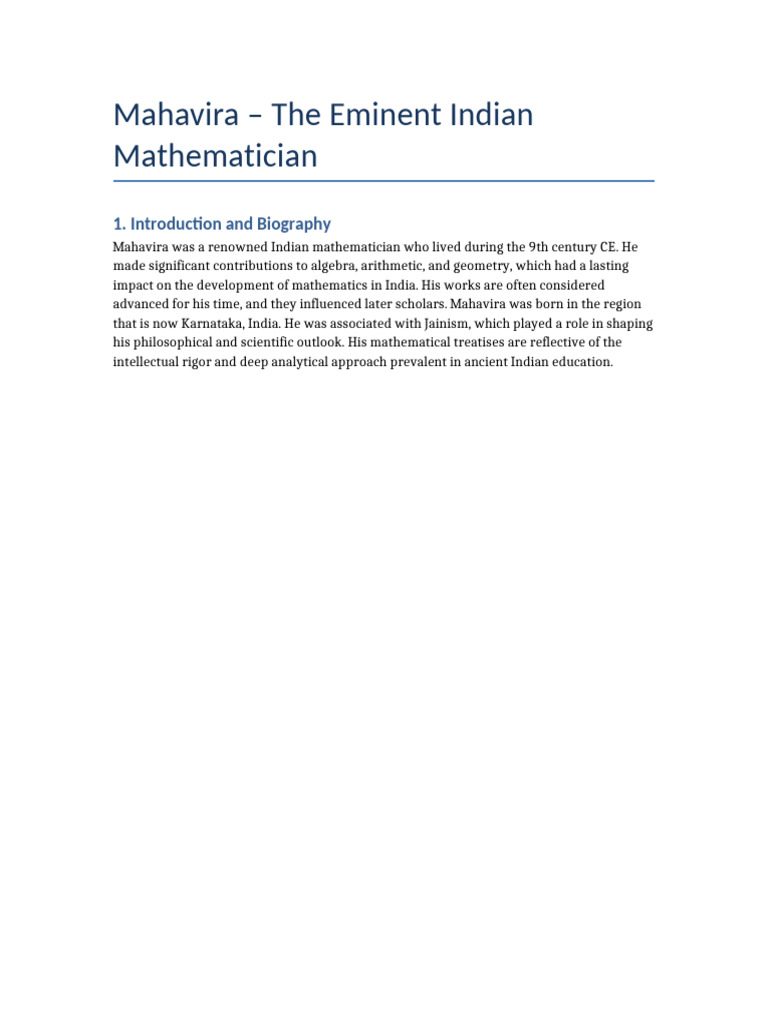 Mahavira: Pioneer of Indian Mathematics | PDF | Mathematics | Geometry