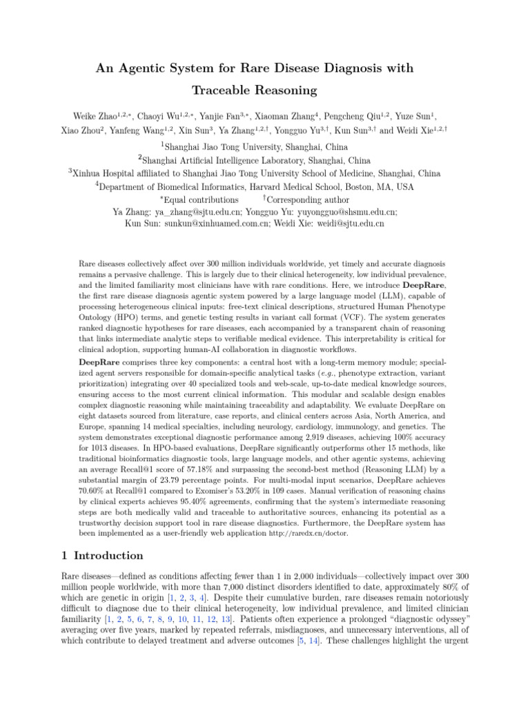 An Agentic System For Rare Disease Diagnosis With Traceable Reasoning ...