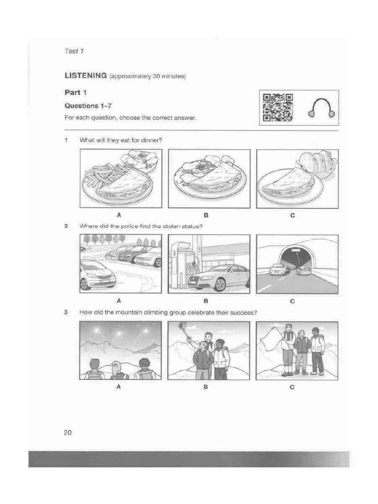 B1 Listening Test 1 (PFS 1) | PDF