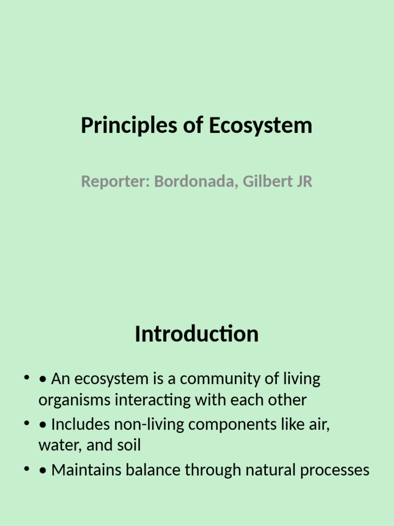Principles of Ecosystem Dynamics | PDF