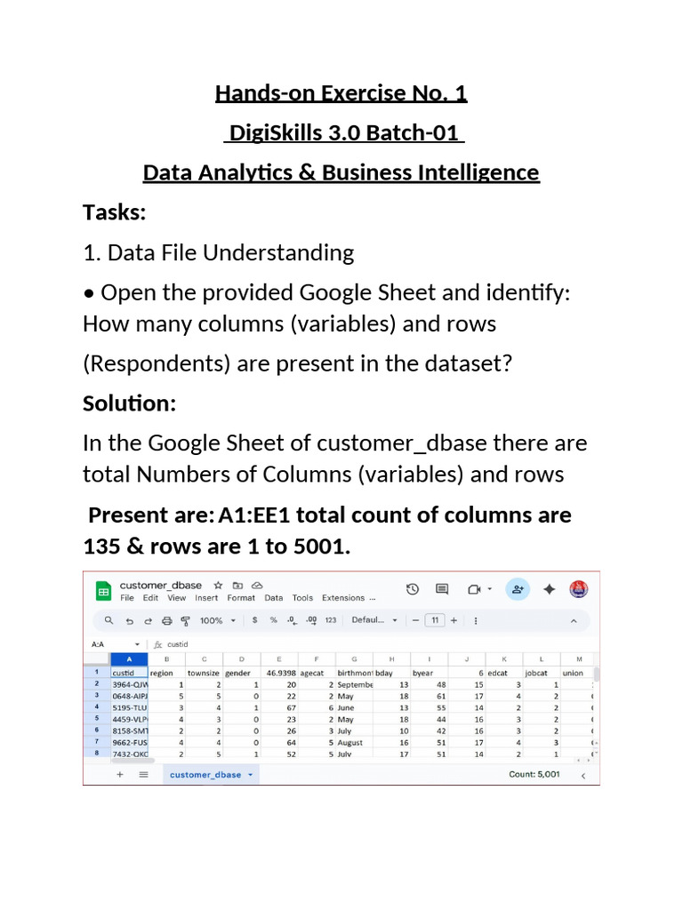 Data Analysis of Customer Dataset | PDF