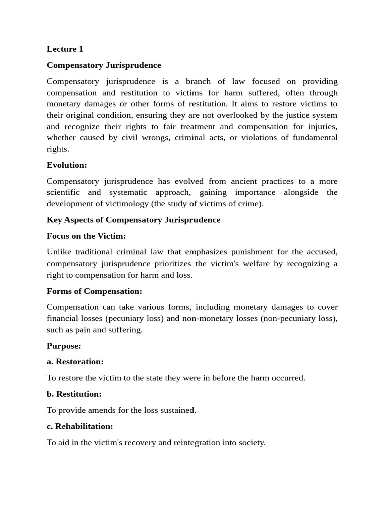 Understanding Compensatory Jurisprudence | PDF | Damages | Tort