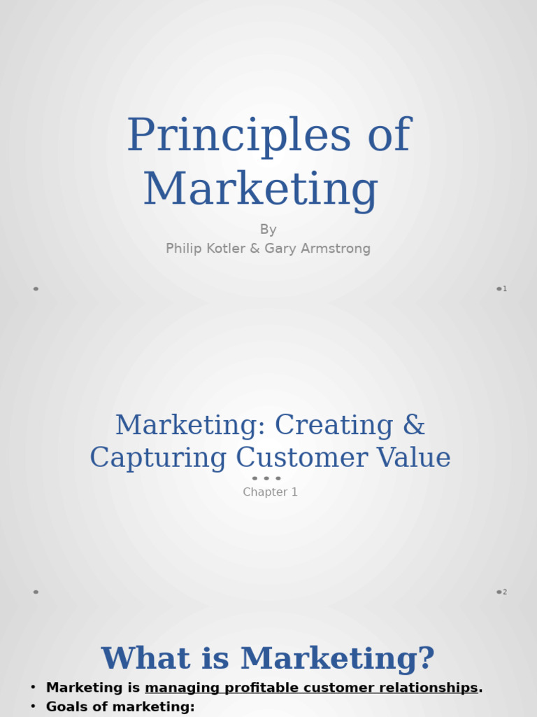 Marketing Principles and Customer Value | PDF | Cost Of Living | Marketing