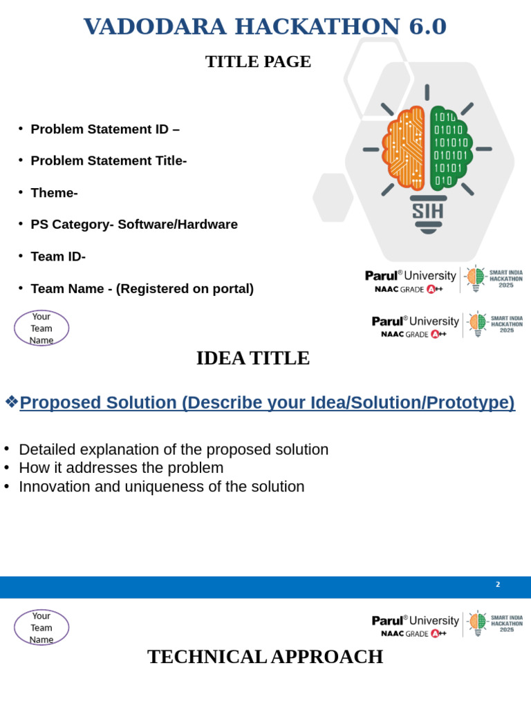 Vadodara Hackathon 6.0 Submission Guide | PDF