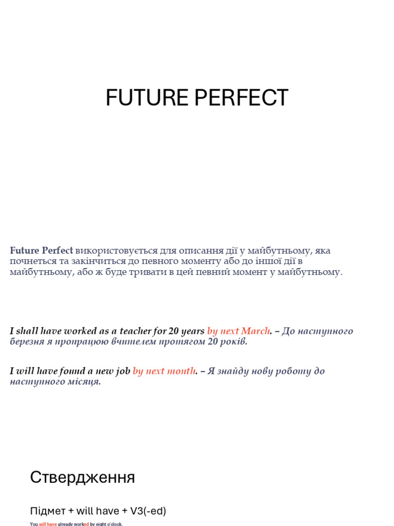Future Perfect | PDF