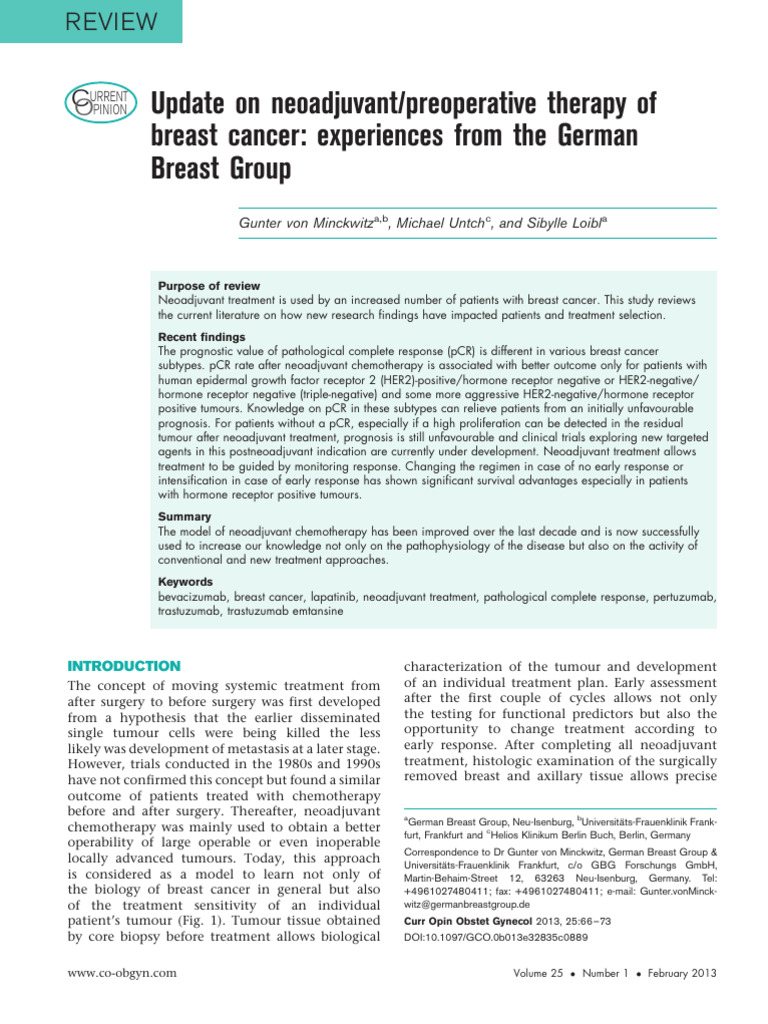 Neoadjuvant Therapy in Breast Cancer Update | PDF | Breast Cancer ...
